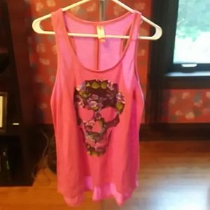 Pink skull tank top